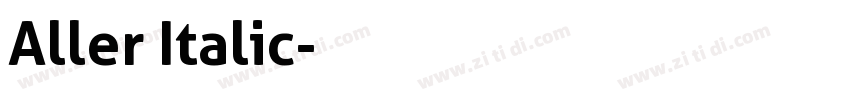 Aller Italic字体转换